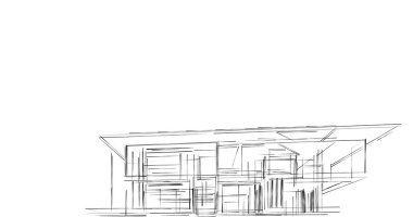 Mimari sanat konseptinde soyut çizgiler, minimum geometrik şekiller. 