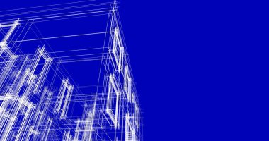 Mimari sanat konseptinde soyut çizgiler, minimum geometrik şekiller. 