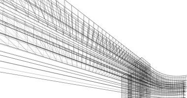 Mimari sanat konseptinde soyut çizgiler, minimum geometrik şekiller. 
