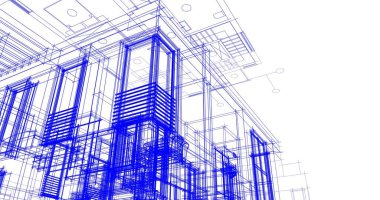 soyut mimari duvar kağıdı tasarımı, dijital konsept arkaplan