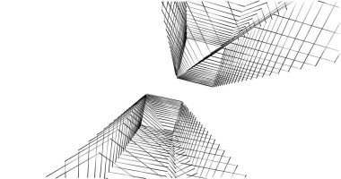 Mimari sanat konseptinde soyut çizgiler, minimum geometrik şekiller. 