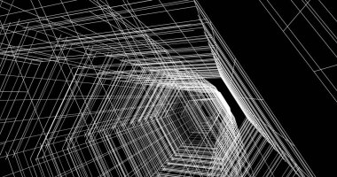 Arkaplanda mimari bina 3d illüstrasyon