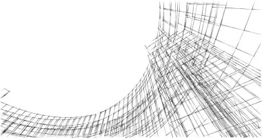 Arkaplanda mimari bina 3d illüstrasyon,