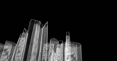 soyut mimari duvar kağıdı tasarımı, dijital konsept arkaplan