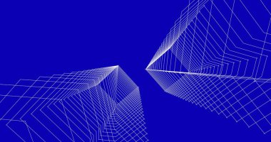 Mimari sanat konseptinde soyut çizgiler, minimum geometrik şekiller. 