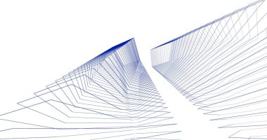 Mimari sanat konseptinde soyut çizgiler, minimum geometrik şekiller. 