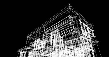 soyut mimari duvar kağıdı tasarımı, dijital konsept arkaplan