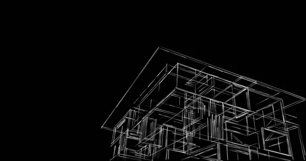 Líneas Abstractas Dibujo Concepto Arte Arquitectónico Formas Geométricas Mínimas — Foto de Stock