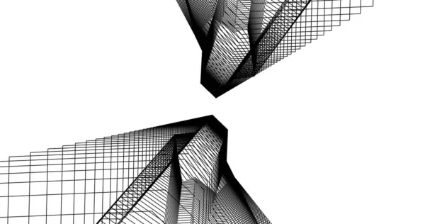 Αφηρημένες Σχεδιαστικές Γραμμές Στην Αρχιτεκτονική Έννοια Της Τέχνης Ελάχιστα Γεωμετρικά — Φωτογραφία Αρχείου