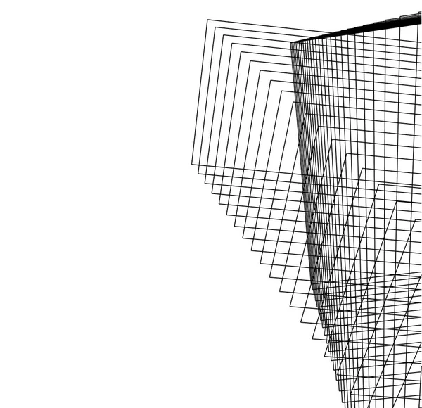Minimalny Szkic Projekt Geometrycznych Budynków Architektonicznych — Zdjęcie stockowe