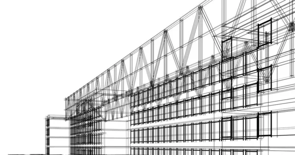 建筑墙纸设计 数字概念背景 — 图库照片