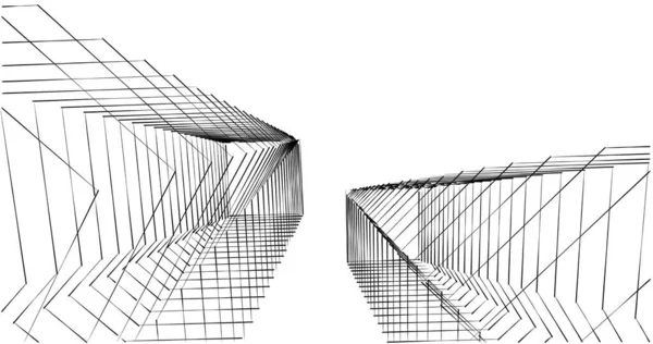 Mimari Sanat Konseptinde Soyut Çizgiler Minimum Geometrik Şekiller — Stok fotoğraf