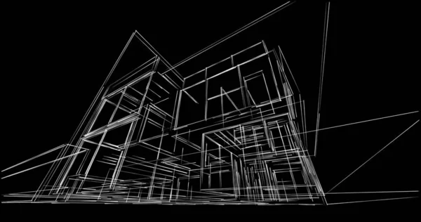 Архитектурное Построение Иллюстрации Фоне — стоковое фото