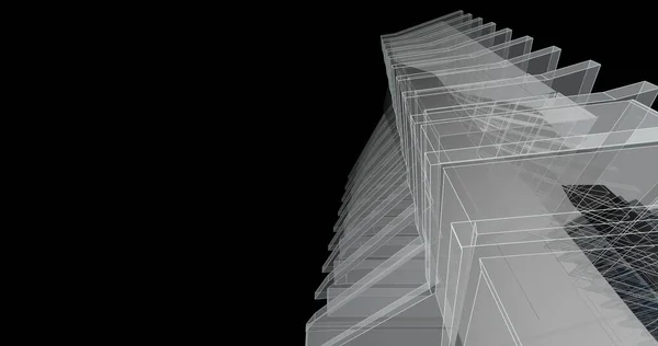 Líneas Abstractas Dibujo Concepto Arte Arquitectónico Formas Geométricas Mínimas — Foto de Stock