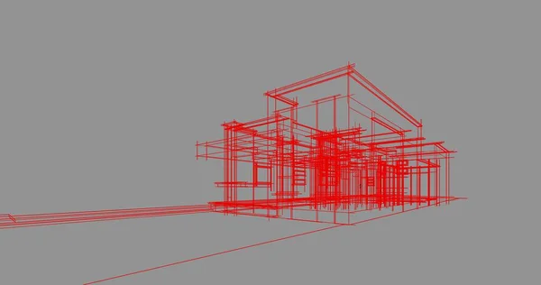 Abstracte Tekenlijnen Architectonisch Kunstconcept Minimale Geometrische Vormen — Stockfoto