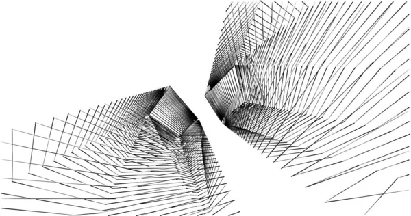 Mimari sanat konseptinde soyut çizgiler, minimum geometrik şekiller. 