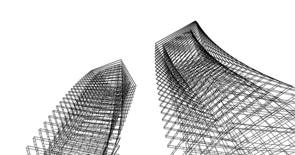 Geometryczne Kształty Budynków Architektonicznych — Zdjęcie stockowe