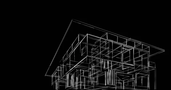 Lignes Dessin Abstraites Dans Concept Art Architectural Formes Géométriques Minimales — Photo