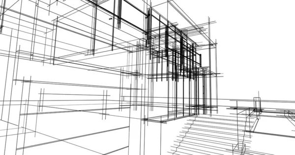 Architektura Budynek Ilustracja Tle — Zdjęcie stockowe