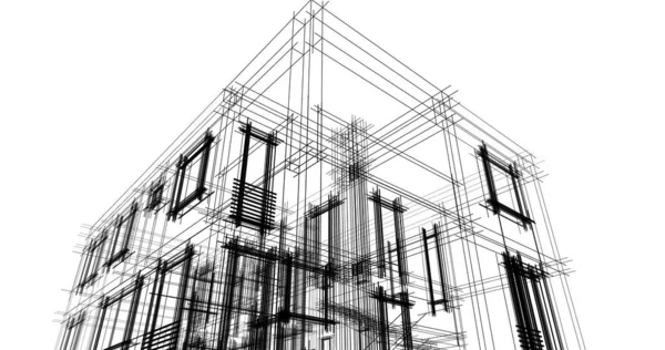 Arquitectura Edificio Ilustración Sobre Fondo —  Fotos de Stock