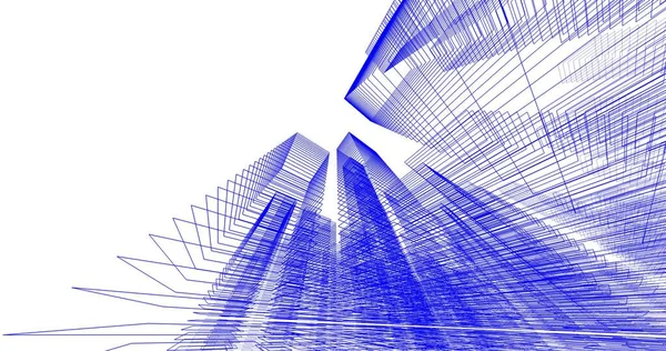 Abstraktní Architektonický Design Tapet Digitální Koncept Pozadí — Stock fotografie