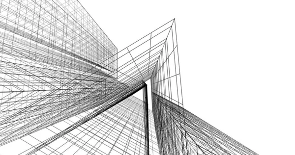 建筑墙纸设计 数字概念背景 — 图库照片