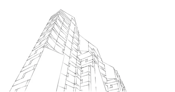 Arquitectura Edificio Ilustración Sobre Fondo —  Fotos de Stock