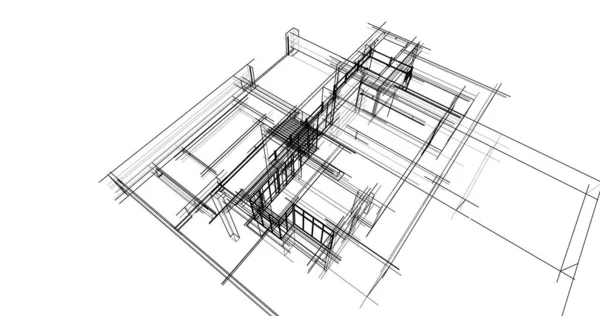 Architektura Budynek Ilustracja Tle — Zdjęcie stockowe