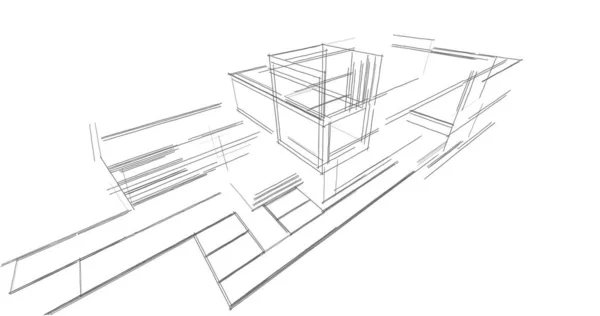 建筑墙纸设计 数字概念背景 — 图库照片