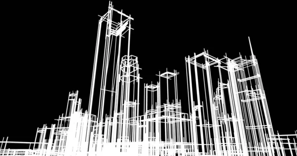 建筑墙纸设计 数字概念背景 — 图库照片