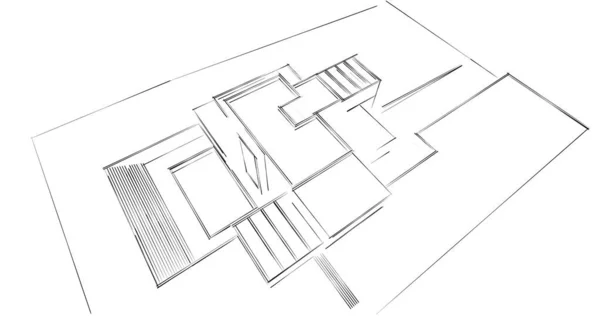 Disegno Astratto Carta Parati Architettonica Sfondo Concetto Digitale — Foto Stock