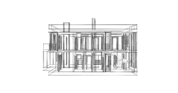 建筑墙纸设计 数字概念背景 — 图库照片