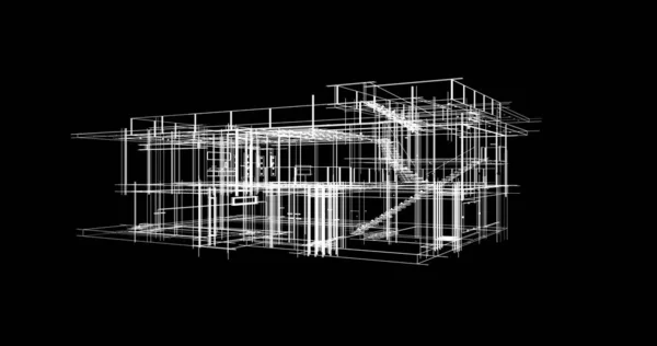 建筑墙纸设计 数字概念背景 — 图库照片