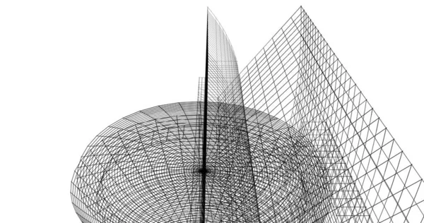 Абстрактні Лінії Малювання Концепції Архітектурного Мистецтва Мінімальні Геометричні Форми — стокове фото