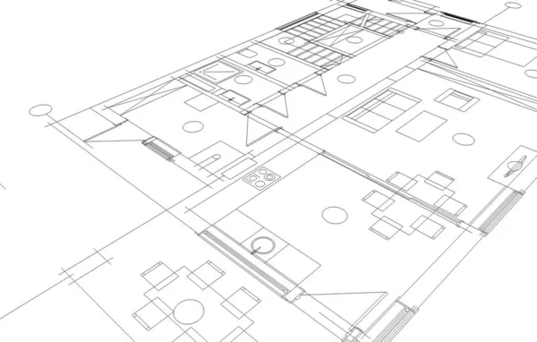 Disegno Astratto Carta Parati Architettonica Sfondo Concetto Digitale — Foto Stock