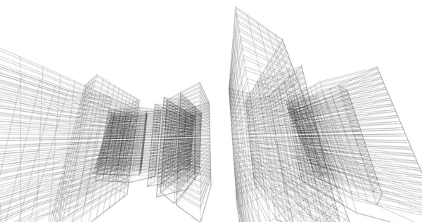 Abstraktní Architektonický Design Tapet Digitální Koncept Pozadí — Stock fotografie