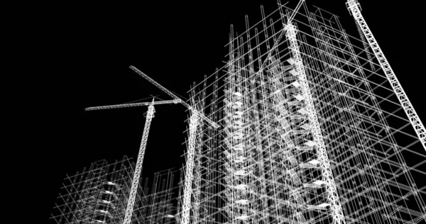 Struttura Architettonica Geometrica Dell Edificio — Foto Stock