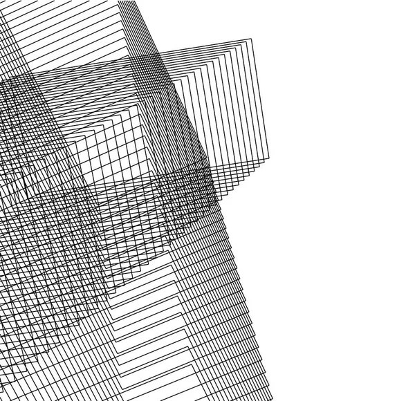 Abstrakcyjne Linie Rysunku Koncepcji Sztuki Architektonicznej Minimalne Kształty Geometryczne — Zdjęcie stockowe