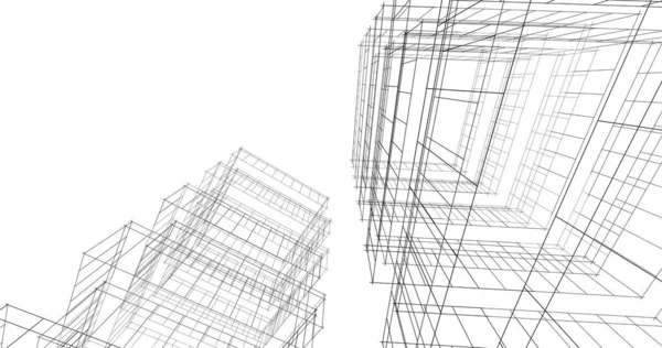 建筑墙纸设计 数字概念背景 — 图库照片