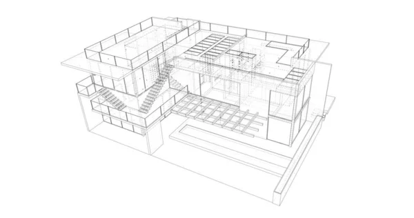 Arquitetura Edifício Ilustração Fundo — Fotografia de Stock