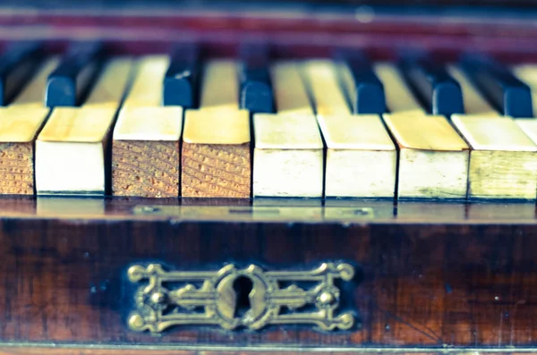 Piano Vintage Tiro Perto Arte Conceitual Fundo — Fotografia de Stock