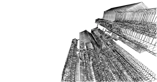 Архитектурное Построение Иллюстрации Фоне — стоковое фото