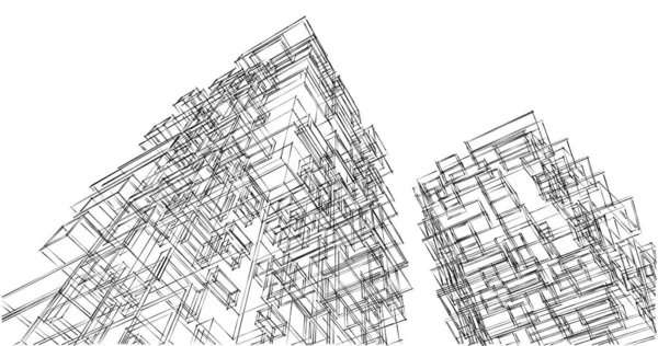 Disegno Astratto Carta Parati Architettonica Sfondo Concetto Digitale — Foto Stock