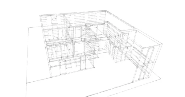 Disegno Astratto Carta Parati Architettonica Sfondo Concetto Digitale — Foto Stock