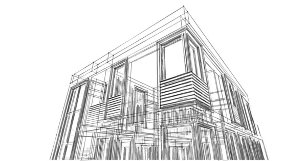 建筑墙纸设计 数字概念背景 — 图库照片