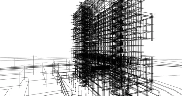 建筑墙纸设计 数字概念背景 — 图库照片