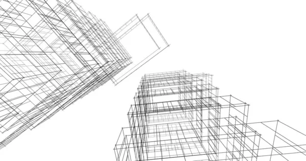 建筑墙纸设计 数字概念背景 — 图库照片