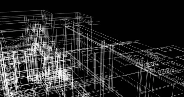 Lignes Dessin Abstraites Dans Concept Art Architectural Formes Géométriques Minimales — Photo