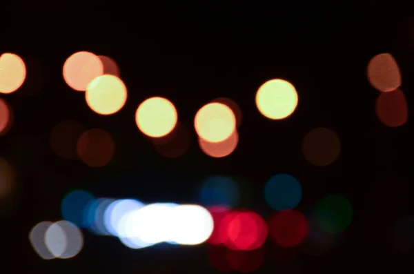 Размытые Абстрактные Огни Фона Города Ночное Время — стоковое фото