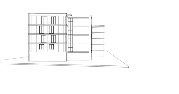 建筑墙纸设计 数字概念背景 — 图库照片